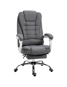 Vinsetto Office Chair with Retractable Footrest, Arm, Grey