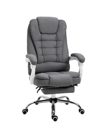 Vinsetto Office Chair with Retractable Footrest, Arm, Grey - pic 23370 | FastDaddyshop
