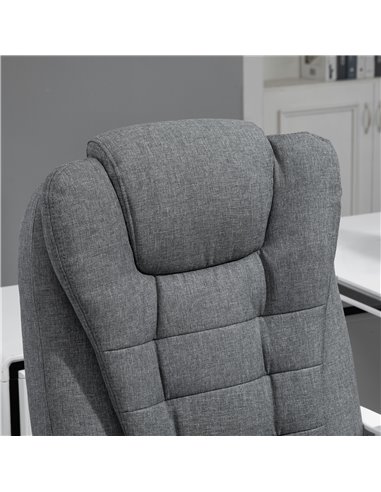 Vinsetto Office Chair with Footrest Computer Swivel Rolling Task Recliner for Home with Retractable Footrest, Arm, Grey