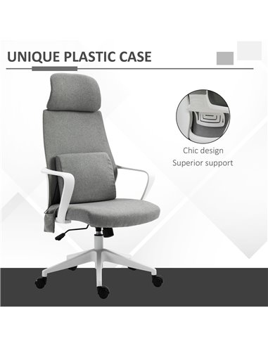 Vinsetto Massage Office Chair with 2 Points Lumbar Support, Adjustable Headrest, Swivel Wheels, Armrest, Tilt Function for Home 