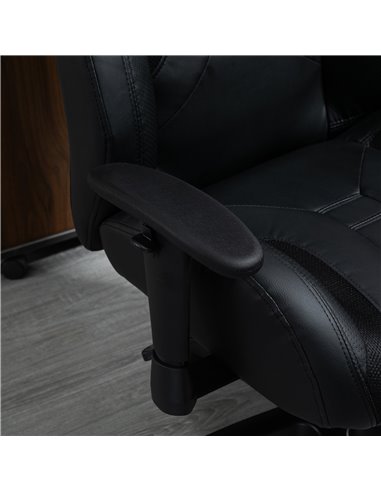 Vinsetto High Back Mesh & Fuax Leather Office Chair with Swivel Wheels, Armrest, Black