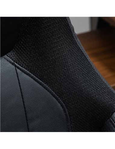 Vinsetto High Back Mesh & Fuax Leather Office Chair with Swivel Wheels, Armrest, Black