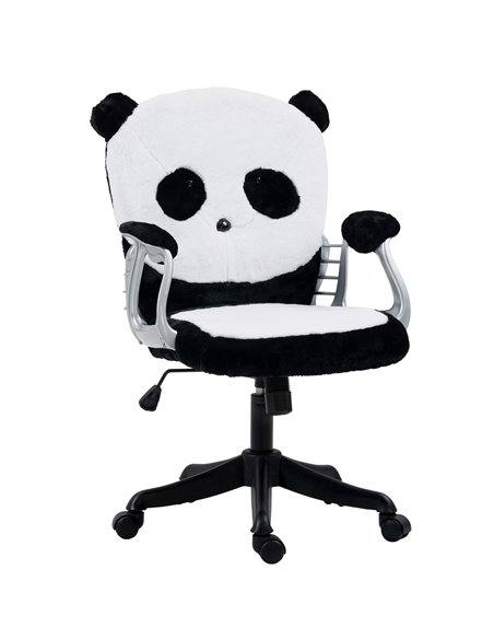Vinsetto Cute Fluffy Panda Desk Chair with Padded Armrests, Tilt Function, Black and White - pic 23397 | FastDaddyshop