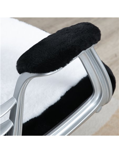 Vinsetto Cute Office Chair, Fluffy Panda Desk Chair with Padded Armrests, Tilt Function, Adjustable Height, Black and White - pic 23404 | FastDaddyshop