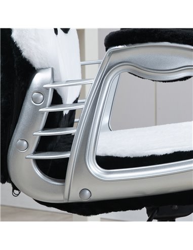 Vinsetto Cute Office Chair, Fluffy Panda Desk Chair with Padded Armrests, Tilt Function, Adjustable Height, Black and White