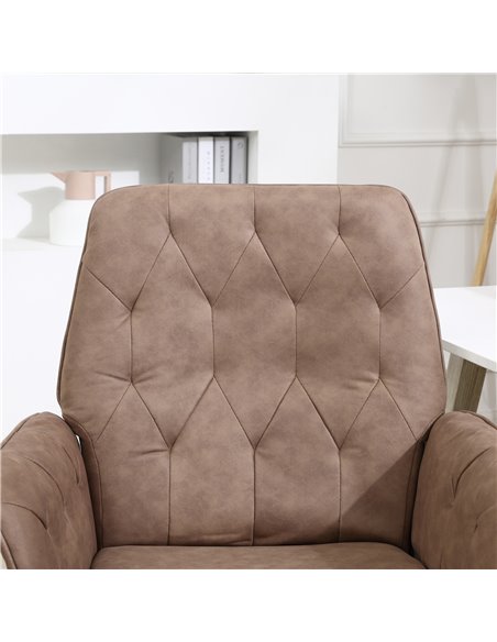Vinsetto Micro Fibre Office Chair Mid Back Computer Desk Chair with Adjustable Seat, Arm, Brown - pic 23413 | FastDaddyshop
