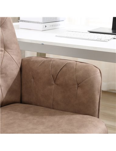 Vinsetto Micro Fibre Office Chair Mid Back Computer Desk Chair with Adjustable Seat, Arm, Brown