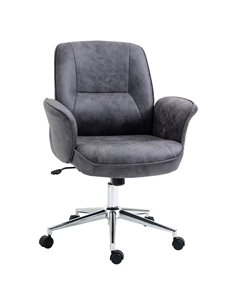 Vinsetto Swivel Mid Back Desk Computer Office Chair, Charcoal Grey