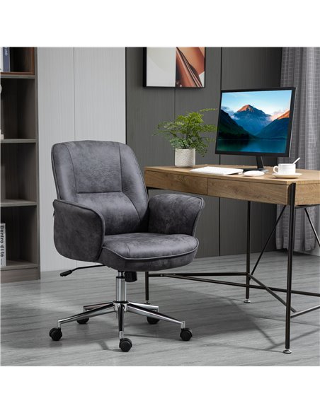 Vinsetto Swivel Mid Back Desk Computer Office Chair, Charcoal Grey - pic 23425 | FastDaddyshop