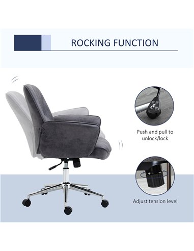 Vinsetto Swivel Mid Back Desk Computer Office Chair, Charcoal Grey