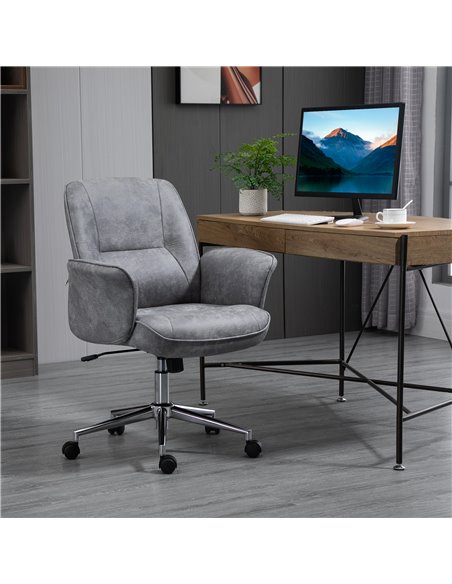 Vinsetto Swivel Mid Back Desk Computer Office Chair, Light Grey - pic 23434 | FastDaddyshop