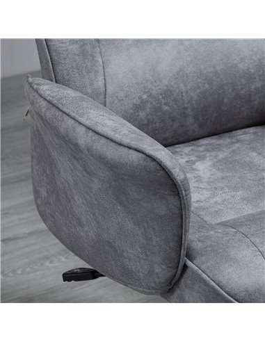 Vinsetto Swivel Computer Office Chair Mid Back Desk Chair for Home Study Bedroom, Light Grey