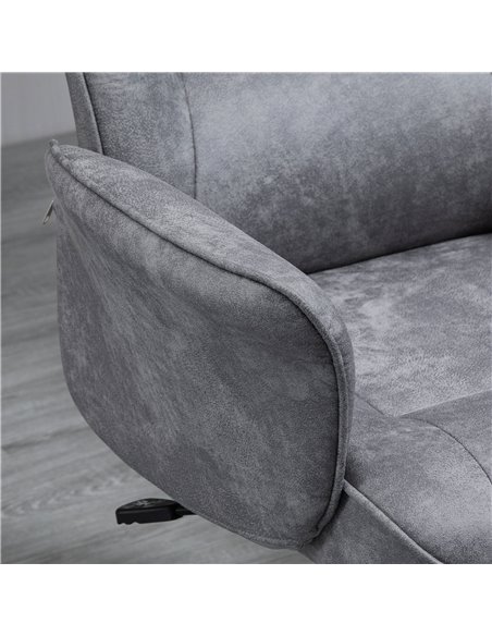 Vinsetto Swivel Computer Office Chair Mid Back Desk Chair for Home Study Bedroom, Light Grey - pic 23441 | FastDaddyshop