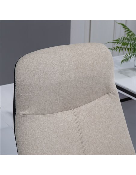 Vinsetto High Back Office Chair, Linen Fabric Computer Desk Chair with Armrests, Tilt Function, Adjustable Seat Height, Beige - pic 23449 | FastDaddyshop