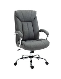 Vinsetto Linen Fabric Computer Chair with Adjustable Height, Armrests, Grey