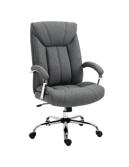 Vinsetto Linen Fabric Computer Chair with Adjustable Height, Armrests, Grey - pic 23451 | FastDaddyshop