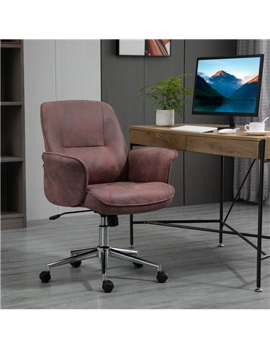 Vinsetto Swivel Mid Back Desk Computer Office Chair, Red