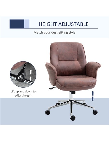 Vinsetto Swivel Mid Back Desk Computer Office Chair, Red - pic 23463 | FastDaddyshop