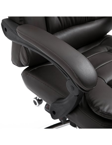 HOMCOM PU Leather Executive Office Chair with High Back, Retractable Footrest, Brown - pic 23521 | FastDaddyshop