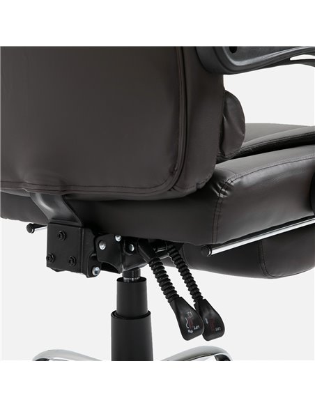 HOMCOM PU Leather Executive Office Chair with High Back, Retractable Footrest, Brown - pic 23522 | FastDaddyshop