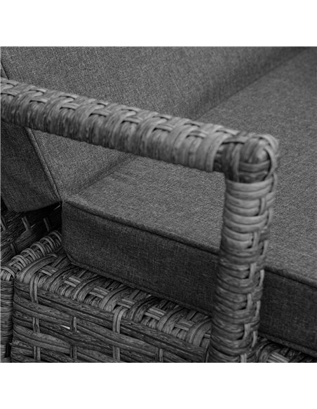 Outsunny PE Rattan Sun Loungers set of 2 with Cushion, 4-Level Recliner Backrest, Armrest, Grey - pic 23619 | FastDaddyshop
