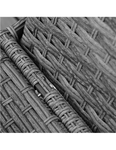 Outsunny PE Rattan Sun Loungers set of 2 with Cushion, 4-Level Recliner Backrest, Armrest, Grey