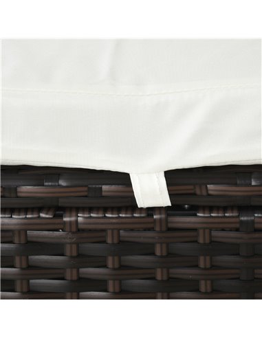 Outsunny 2 Pieces Outdoor PE Rattan Sun Loungers with Cushion, 5-Level Recliner Backrest, Brown