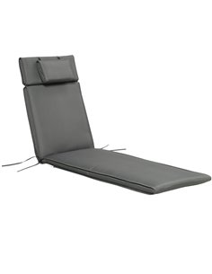 Outsunny Garden Sun Lounger Cushion Replacement with Pillow, Grey