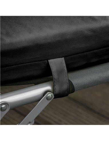 Outsunny Set of 2 Sun Lounger Cushions, Replacement Cushions for Rattan Furniture with Ties, 196 x 55 cm, Black