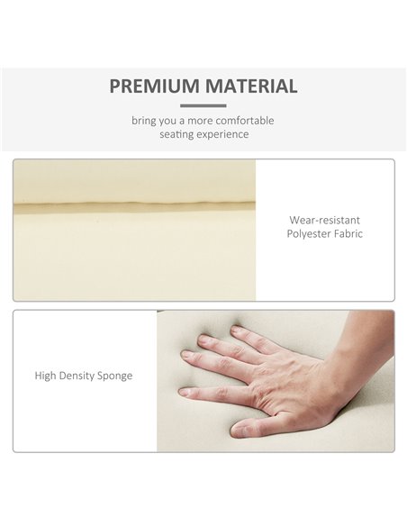Outsunny Set of 2 Sun Lounger Cushions, Replacement Cushions, Cream White - pic 23716 | FastDaddyshop
