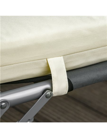 Outsunny Set of 2 Sun Lounger Cushions, Replacement Cushions for Rattan Furniture with Ties, 196 x 55 cm, Cream White - pic 23719 | FastDaddyshop