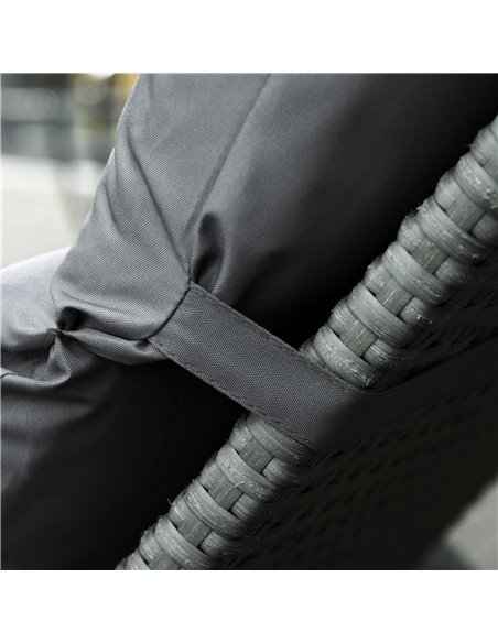 Outsunny Set of 2 Sun Lounger Cushions, Replacement Cushions for Rattan Furniture with Ties, 196 x 55 cm, Dark Grey - pic 23729 | FastDaddyshop