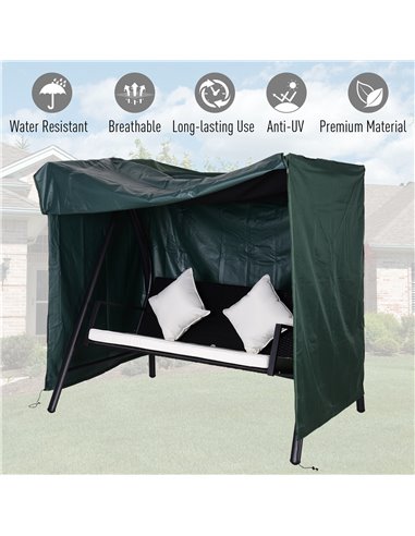 Outsunny 600D Oxford Polyester Waterproof Swing Chair Cover Green