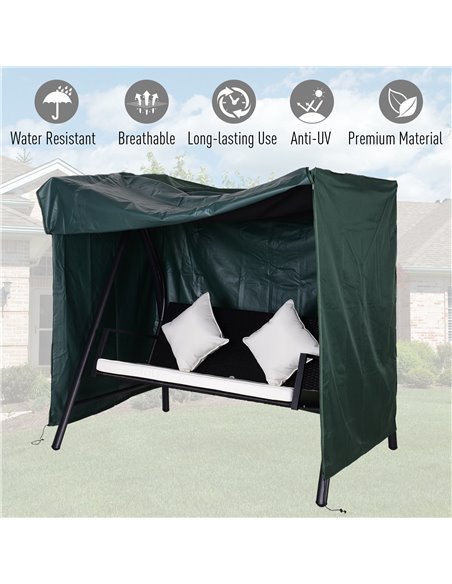 Outsunny 600D Oxford Polyester Waterproof Swing Chair Cover Green - pic 23807 | FastDaddyshop