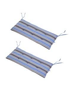 Outsunny Set of 2 Outdoor Garden 2-3 Seater Swing Chair Cushion Replacement, Blue Stripes