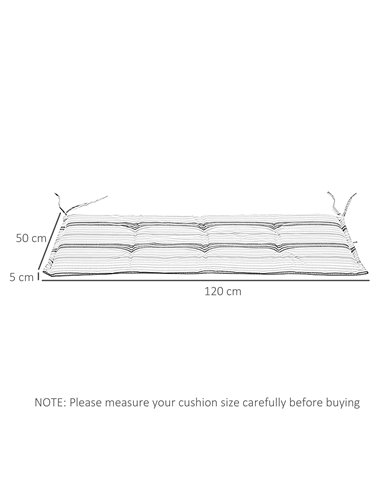 Outsunny Set of 2 Outdoor Garden 2-3 Seater Swing Chair Cushion Replacement, Blue Stripes
