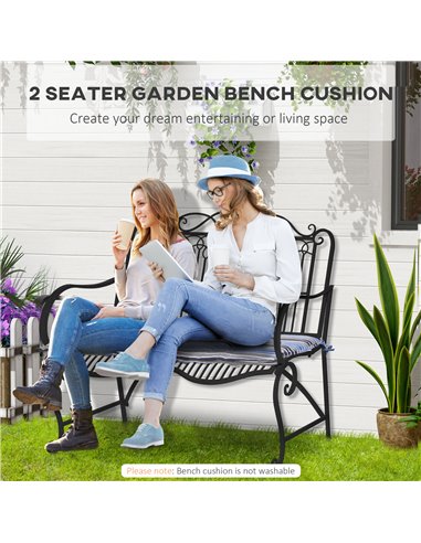 Outsunny Set of 2 Outdoor Garden 2-3 Seater Swing Chair Cushion Replacement, Blue Stripes