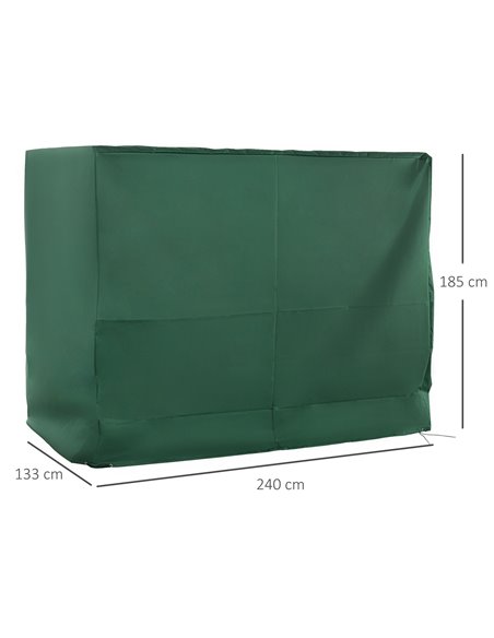 Outsunny Oxford Patio 3-seater Waterproof Anti-UV Swing Chair Cover, Green - pic 23822 | FastDaddyshop