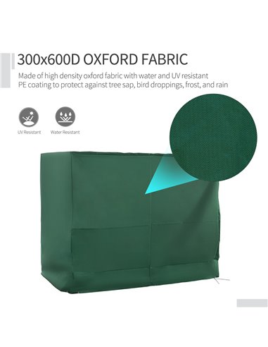 Outsunny Oxford Patio 3-seater Waterproof Anti-UV Swing Chair Cover, Green