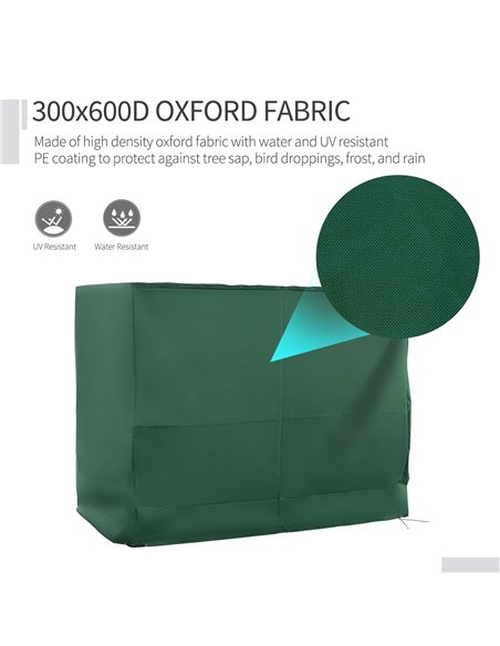 Outsunny Oxford Patio 3-seater Waterproof Anti-UV Swing Chair Cover, Green - pic 23824 | FastDaddyshop