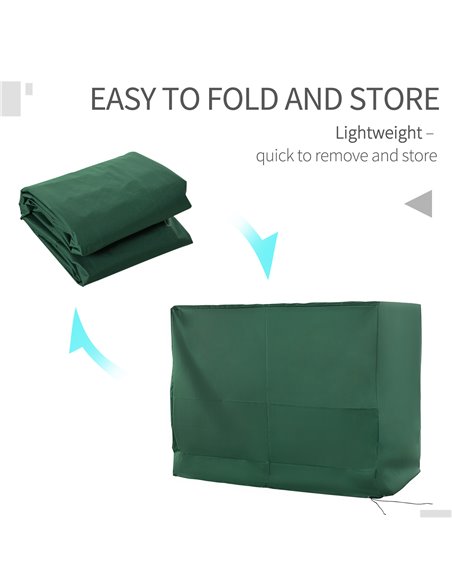 Outsunny Oxford Patio 3-seater Waterproof Anti-UV Swing Chair Cover, Green - pic 23825 | FastDaddyshop