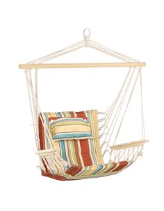 Outsunny Hanging Hammock Chair with Safe Wide Seat, Multi-Color Stripe