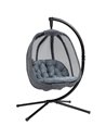 Outsunny Hanging Egg Chair with Cushion and Stand, Grey