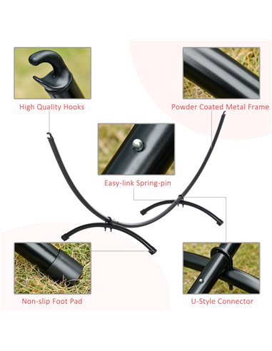 Outsunny 3(m) Universal Hammock Stand Metal Frame Garden Camping Picnic Outdoor Patio Replacement - Stand Only