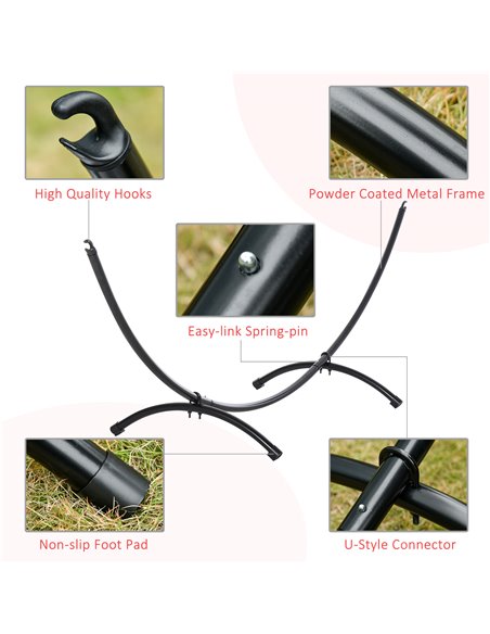 Outsunny 3(m) Universal Hammock Stand Metal Frame Garden Camping Picnic Outdoor Patio Replacement - Stand Only - pic 23887 | FastDaddyshop