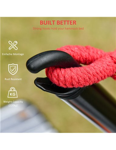 Outsunny 3(m) Universal Hammock Stand Metal Frame Garden Camping Picnic Outdoor Patio Replacement - Stand Only