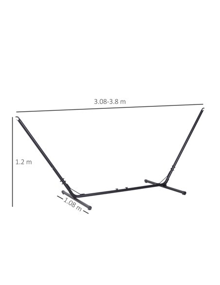 Outsunny 3.1-3.8m Adjustable Universal Hammock Metal Stand Replacement - Stand Only - pic 23912 | FastDaddyshop