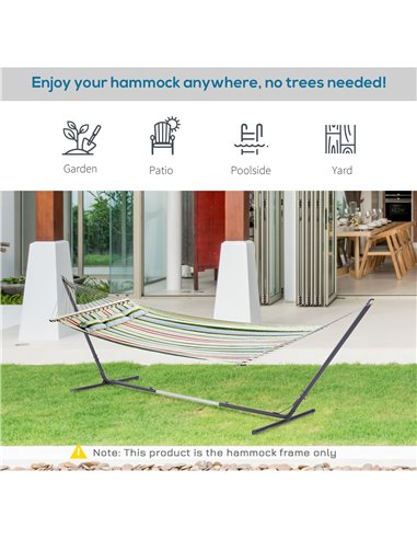 Outsunny 3.1-3.8m Adjustable Universal Hammock Stand Metal Frame Garden Camping Picnic Outdoor Patio Replacement - Stand Only