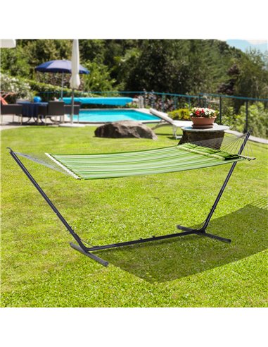 Outsunny 3.1-3.8m Adjustable Universal Hammock Stand Metal Frame Garden Camping Picnic Outdoor Patio Replacement - Stand Only