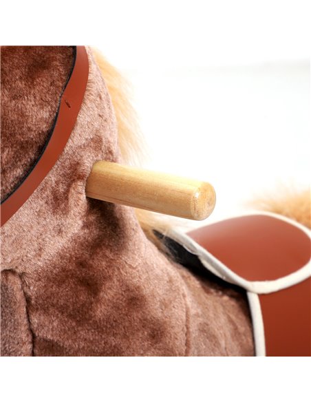 HOMCOM Kids Plush Rocking Horse-Brown - pic 23922 | FastDaddyshop